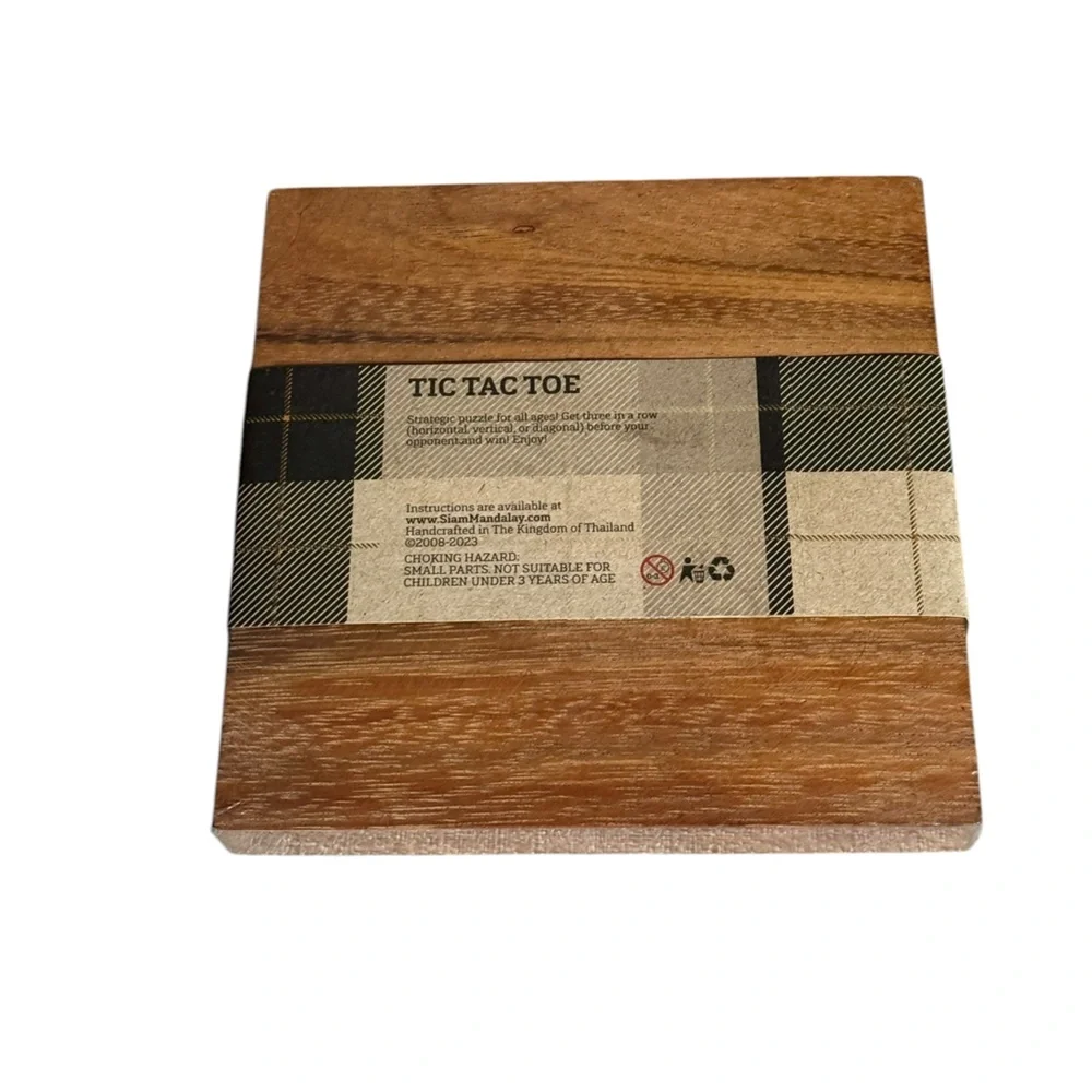 Tic Tac Toe Handcrafted Wood Puzzle – Made In Thailand